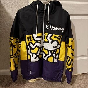 Members Only Black and Yellow Graphic Jacket